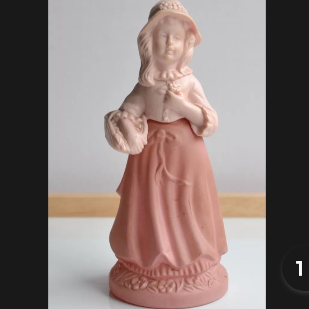 RARE VINTAGE 70'S PINK
PRETTY GIRL FIGURAL PERFUME
BOTTLE AVON MOONWIND
COLOGNE